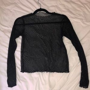 Black sheer glittery top